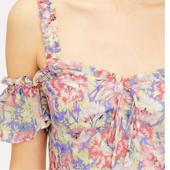 Intermix Floral Ruffle  dress Size 0 - Picture 3 of 3